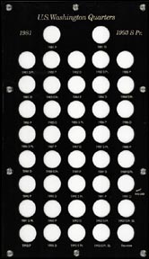 Capital Plastics #BVD25D Washington Quarters 1981-1993S, Black MAIN