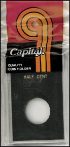 Capital Plastics CAPS holder for a Half Cent, Black MAIN