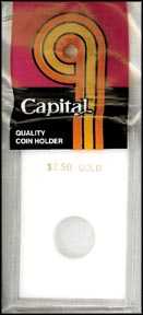 Capital Plastics CAPS holder for a $2.50 Gold, White MAIN