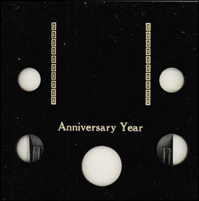 Capital Plastics #GA5AY, Anniversary Year, Cent thru Half Dollar, Black MAIN