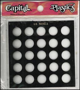 Capital Plastics #GX51B, U. S. Nickels, no dates, 25 openings, Black MAIN