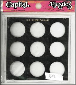 Capital Plastics #GX51N, US Silver Dollars, no dates, Black MAIN