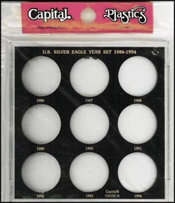 Capital Plastics #GX9SEA, Silver Eagle Year Set, 1986-1994, Black MAIN
