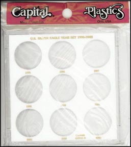 Capital Plastics #GX9SEB, Silver Eagle Year Set, 1995-2003, White MAIN