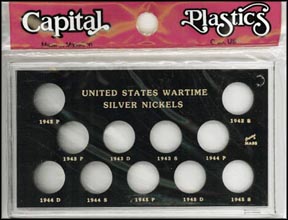 Capital Plastics #MA435, U. S. Wartime Silver Nickels, Black MAIN