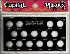 Capital Plastics #MA436A, Mercury Dimes 1941-1945S, Black MAIN