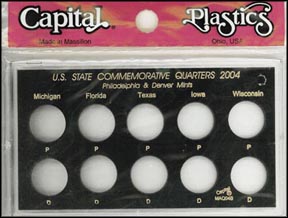 Capital Plastics #MAQB04, State Quarters for 2004, 10 coin, Black MAIN