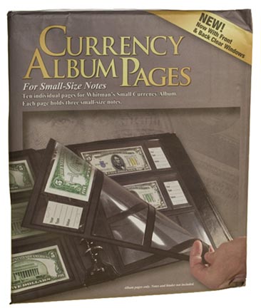 Whitman Premium Currency Album Refill Pages, Small Notes, Clear View Pages MAIN