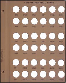 Dansco Album Page - Lincoln Cents 1996-2007S w/Proof - page 8 MAIN
