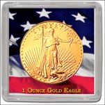Edgar Marcus Snap-Tite Coin Display - 2'' x 2'', Gold Eagle 1oz MAIN
