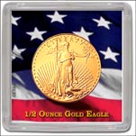 Edgar Marcus Snap-Tite Coin Display - 2'' x 2'', Gold Eagle 1/2oz MAIN