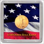 Edgar Marcus Snap-Tite Coin Display - 2'' x 2'', Gold Eagle 1/10oz MAIN