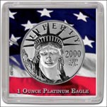 Edgar Marcus Snap-Tite Coin Display - 2'' x 2'', Platinum Eagle 1oz MAIN