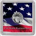 Edgar Marcus Snap-Tite Coin Display - 2'' x 2'', Platinum Eagle 1/10oz MAIN