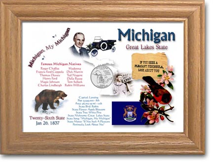 Edgar Marcus & Co Coin Frame - Michigan MAIN