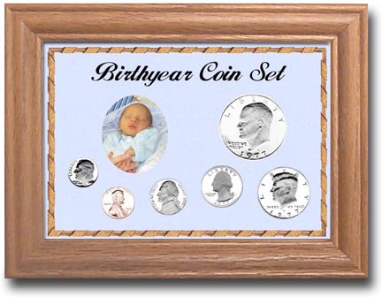 Edgar Marcus & Co Coin Frame - Birth Year 6-Coin Cent through Large Dollar - Blue MAIN