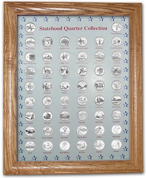 Edgar Marcus & Co Coin Frame, Statehood Quarters 50 Coin Set MAIN