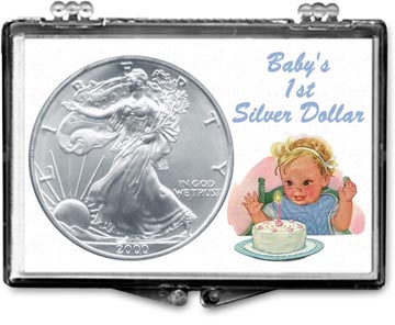 Edgar Marcus Snaplock Display - Baby’s First Silver Dollar - Silver Eagle MAIN