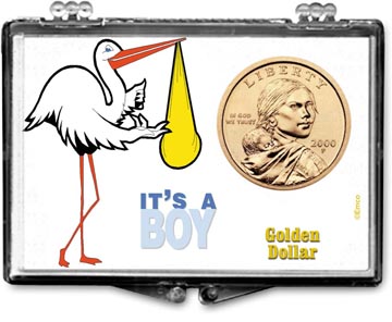 Edgar Marcus Snaplock Display - It's A Boy - Stork - Golden Dollar MAIN