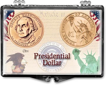 Edgar Marcus Snaplock Display - Presidential Dollar Obverse & Reverse MAIN