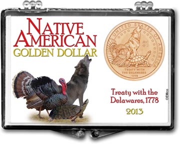 Edgar Marcus Snaplock Display - Native American Golden Dollar 2013 MAIN
