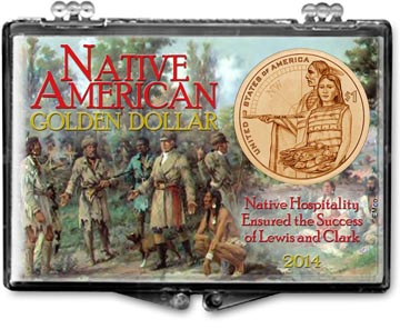 Edgar Marcus Snaplock Display - Native American Golden Dollar 2014 MAIN