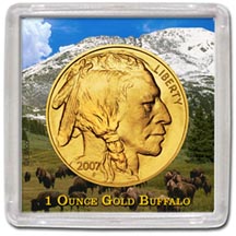 Edgar Marcus Snap-Tite Coin Display - 2'' x 2'', Gold Buffalo 1oz MAIN