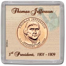 Edgar Marcus & Co Snap-Tite Coin Display - Thomas Jefferson MAIN