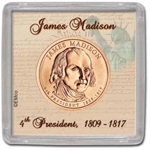 Edgar Marcus & Co Snap-Tite Coin Display - James Madison MAIN