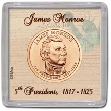 Edgar Marcus & Co Snap-Tite Coin Display - James Monroe MAIN
