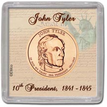 Edgar Marcus & Co Snap-Tite Coin Display - John Tyler MAIN