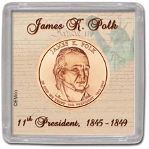 Edgar Marcus & Co Snap-Tite Coin Display - James K. Polk MAIN