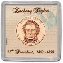 Edgar Marcus & Co Snap-Tite Coin Display - Zachary Taylor MAIN