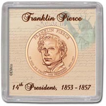 Edgar Marcus & Co Snap-Tite Coin Display - Franklin Pierce MAIN
