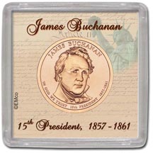 Edgar Marcus & Co Snap-Tite Coin Display - James Buchanan MAIN
