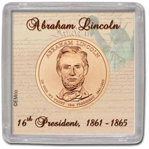 Edgar Marcus & Co Snap-Tite Coin Display - Abraham Lincoln MAIN