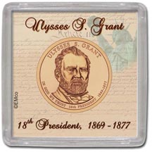 Edgar Marcus & Co Snap-Tite Coin Display - Ulysses S Grant MAIN