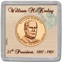 Edgar Marcus & Co Snap-Tite Coin Display - William McKinley MAIN