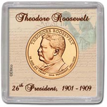 Edgar Marcus & Co Snap-Tite Coin Display - Theodore Roosevelt MAIN
