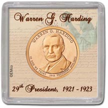 Edgar Marcus & Co Snap-Tite Coin Display - Warren Harding MAIN