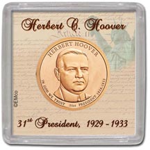 Edgar Marcus & Co Snap-Tite Coin Display - Herbert Hoover MAIN