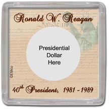 Edgar Marcus & Co Snap-Tite Coin Display - Ronald Reagan MAIN
