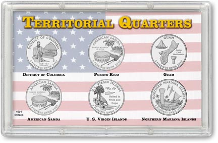Edgar Marcus & Co Snap-Tite Commemorative Coin Display - Territorial Quarters MAIN
