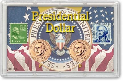 Edgar Marcus & Co Snap-Tite Commemorative Coin Display - Presidential Dollars P&D MAIN