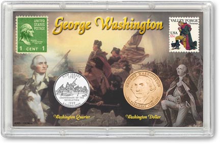 Edgar Marcus & Co Snap-Tite Commemorative Coin Display - Washington Quarter & Dollar MAIN