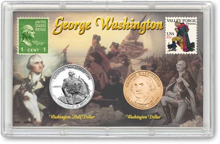 Edgar Marcus & Co Snap-Tite Commemorative Coin Display - Washington Half & Dollar MAIN