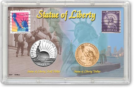 Edgar Marcus & Co Snap-Tite Commemorative Coin Display - Statue of Liberty MAIN