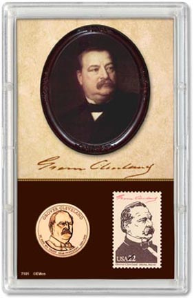 Edgar Marcus & Co Snap-Tite Display - Grover Cleveland Presidential Dollar & Stamp, 1st Term MAIN