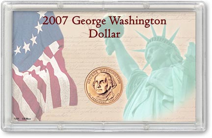 Edgar Marcus & Co Snap-Tite Commemorative Coin Display - George Washington Presidential Dollar MAIN