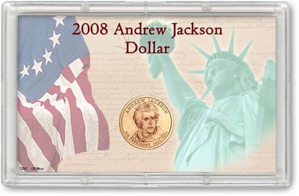 Edgar Marcus & Co Snap-Tite Commemorative Coin Display - Andrew Jackson Presidential Dollar MAIN